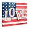Stupell Industries Vintage Love Text Over Stitched American Flag Canvas Wall Art
